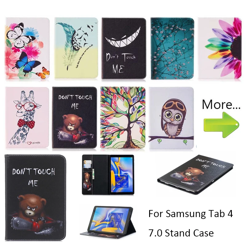 Силиконовый чехол книжка с рисунком совы для Samsung Galaxy Tab 4 7 0 T230 T231 T235 SM T230|Чехлы