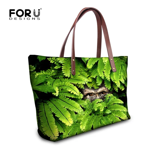 Ретро большие женские сумки 3D Животные Сова Леопардовый принт сумки модные сумки на плечо женские сумки-мессенджеры Tote - Цвет: C0027AL