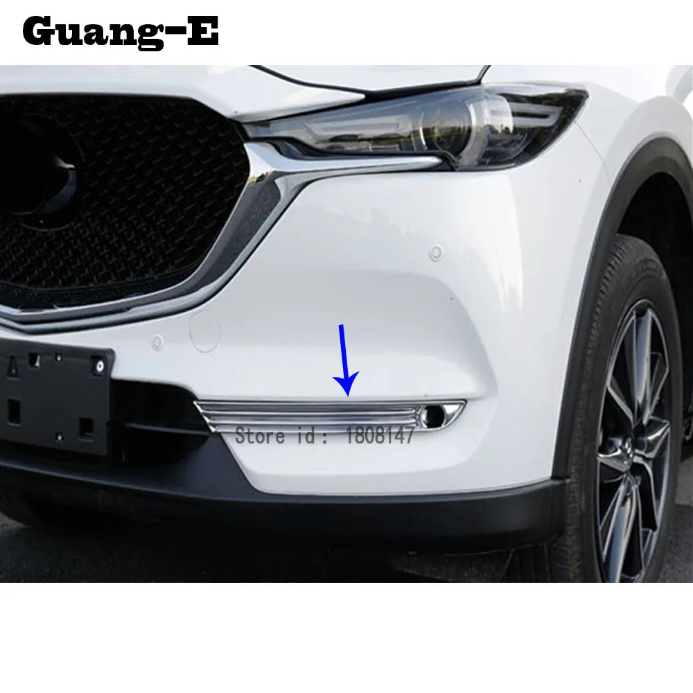 

Car body front fog light lamp detector frame stick ABS Chrome cover trim parts 2pcs For Mazda CX-5 CX5 2nd Gen 2017 2018 2019