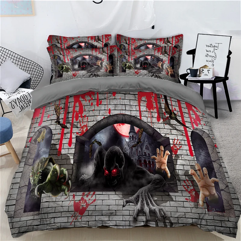 Halloween 3d Horror Game Monsters Bedding Set Digital Printing