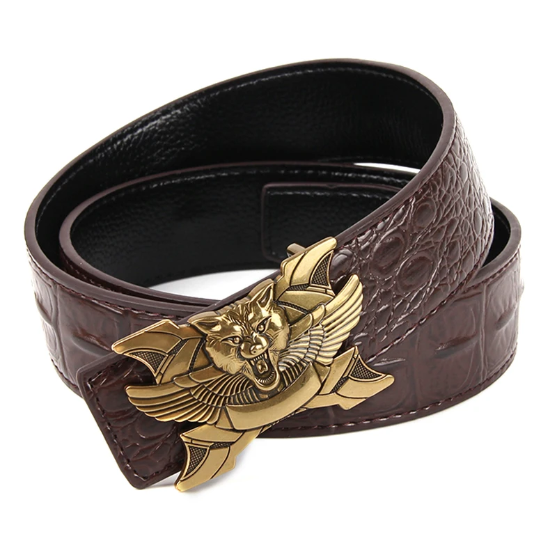 Aburo новые джинсы riem ковбой Классический Крокодил stijlvolle riemen mannen glad gesp taille riem джинсы