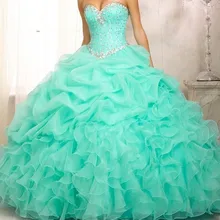 Дешевые Бальные платья сладкий 16 длинное цвет Зеленая мята/Розовый Бальные платья с курткой для Бальные 15 лет Vestidos De 15 Anos