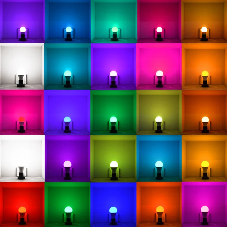 Светодиодная лампа Cambian 16 цветов для украшения дома 220 в RGB светодиодная E27 3 вт 5 7