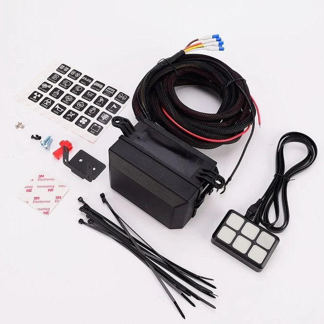 6 gang switch panel electronic relay system circuit control box Audio Cable Switch Box 6 gang switch panel electronic relay system circuit control box waterproof fuse relay box wiring harness assemblies dc12v for ca