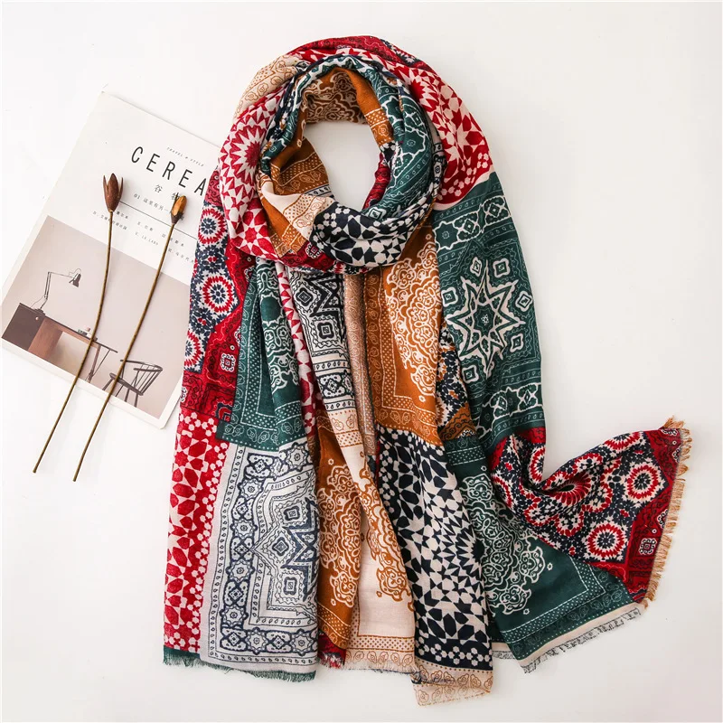 

Women Scarf Foulard Femme Cotton Scarf Shaw Print Shawl Luxury Brand Bandana Designer Brand Luxury Women Hijab Mousseline