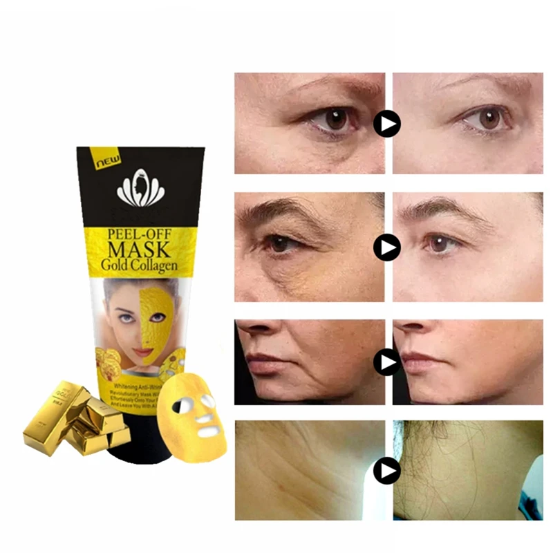 

Gold Collagen Mask Sheet Skin Whitening Facial Mask Moisturizing Cream Oil Control Essence Blackhead Remover Nose Mask Face Pack