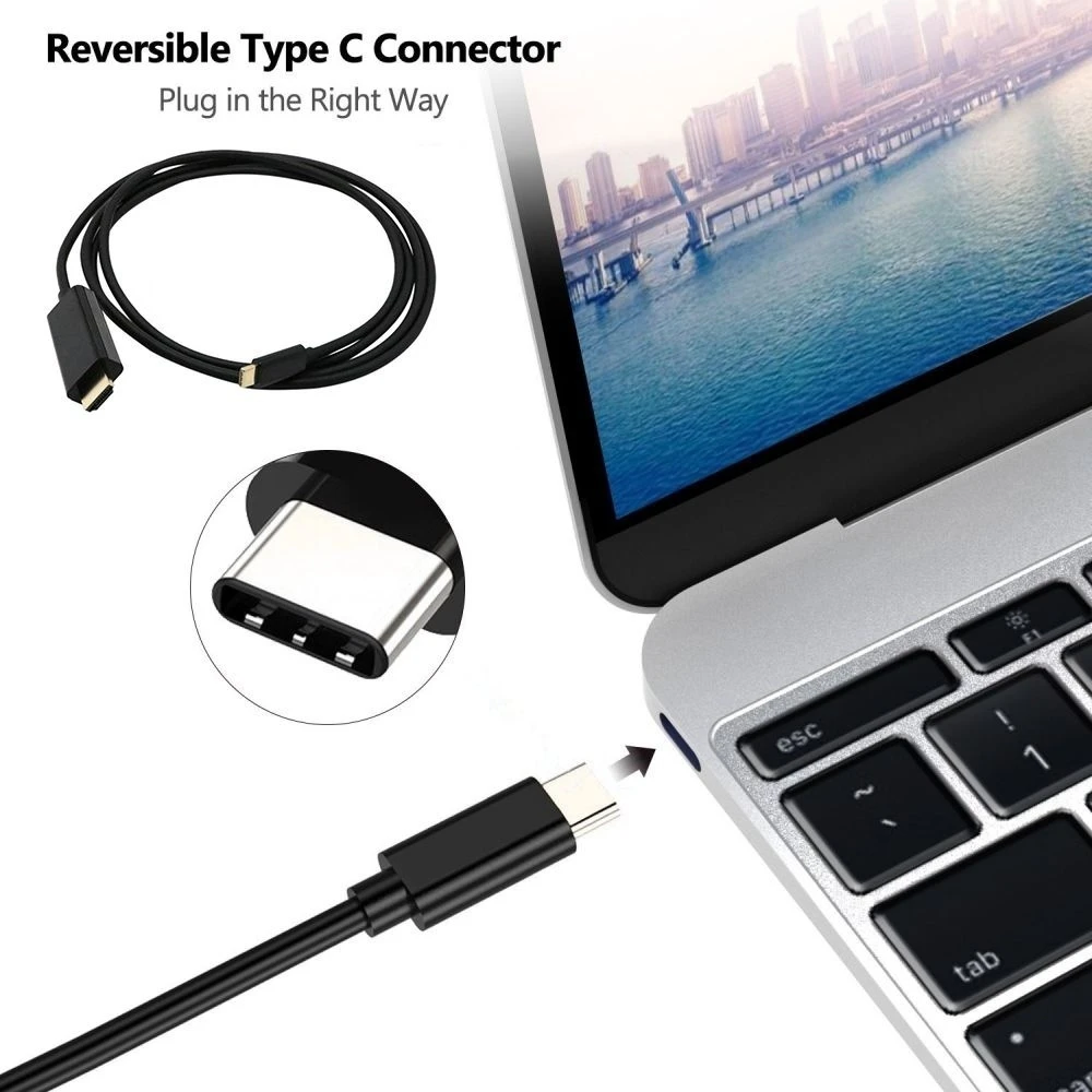 USBC кабель типа C на HDMI 4K HD адаптер USB 3 1 для Apple MacBook ChromeBook Pixel Huawei MateBook|Кабели HDMI| |