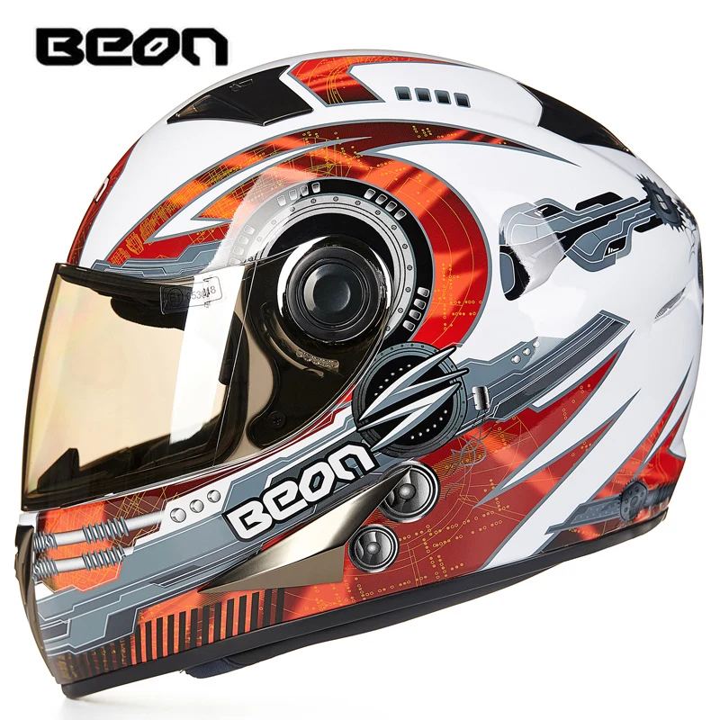 

Original BEON Motorcycle helmet ECE Approved Classic full face Motorbike Kart Racing Helmet motociclistas capacete