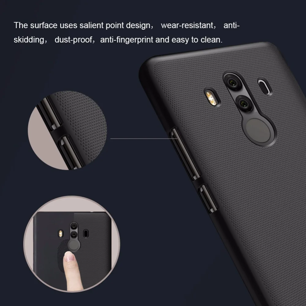 

mate 10 pro case cover Nillkin Frosted PC Hard Plastic back cover with Gift Phone Holder for huawei mate 10 pro case 6.0 inch