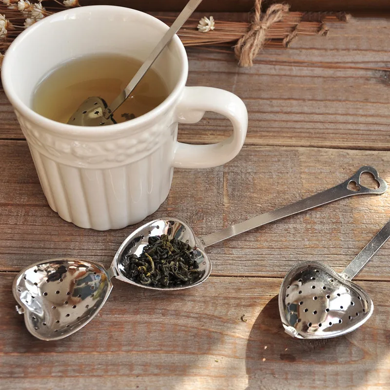 

5pcs Stainless Steel Tea Infuser Heart Shape Spoon Strainer Steeper Handle Shower for Coffee Tea