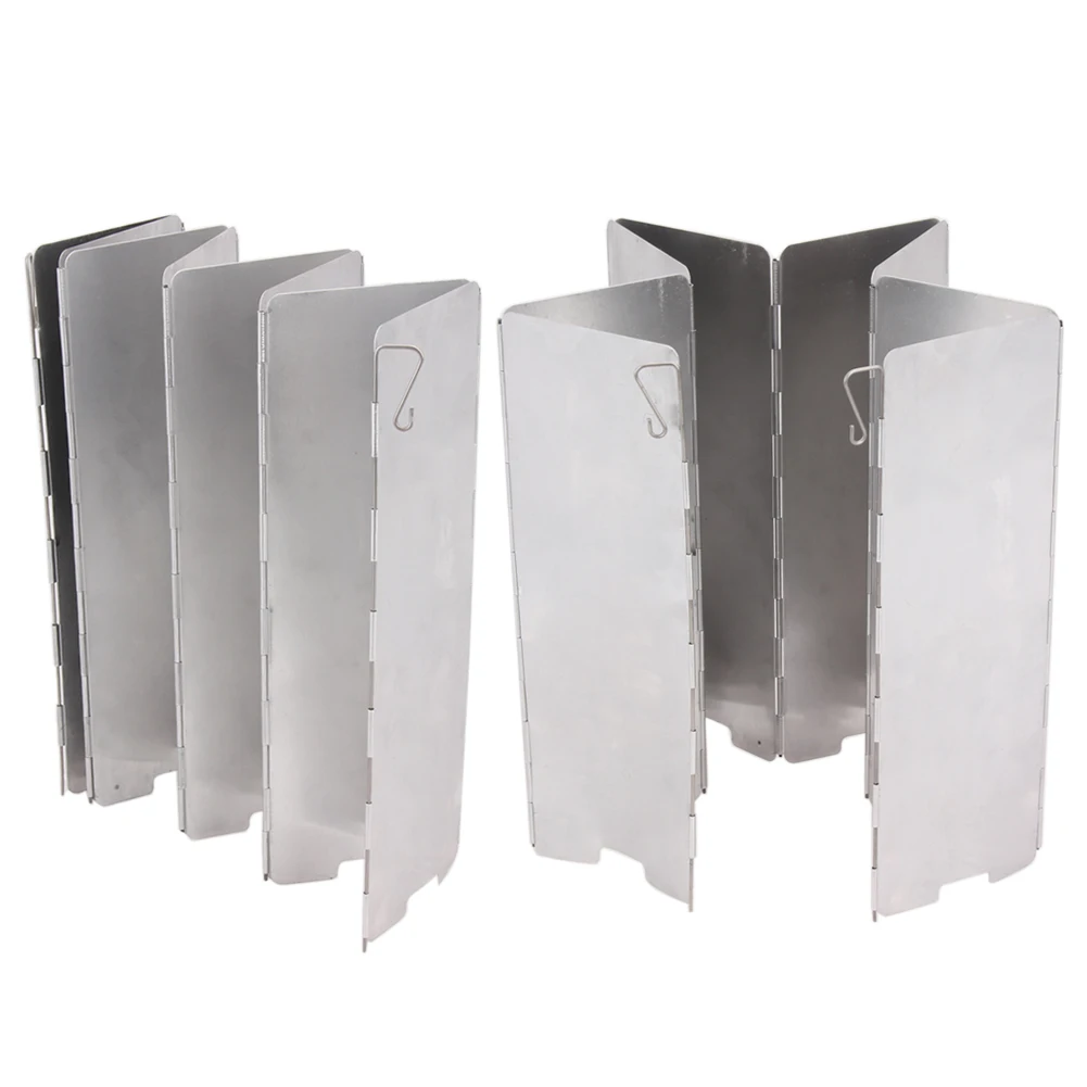 

10 / 8 Plate Foldable Stove Windshield Outdoor Camping Cooking Gas Stove Wind Shield Cookware Picnic Windbreak Camping Equipmen