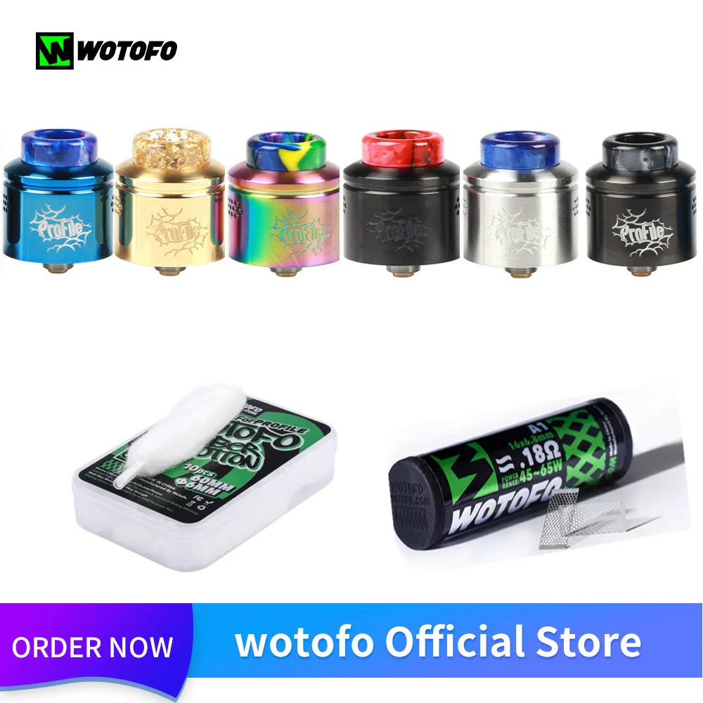Оригинальный испаритель Wotofo Profile RDA с хлопком и сеткой восстановление капельного