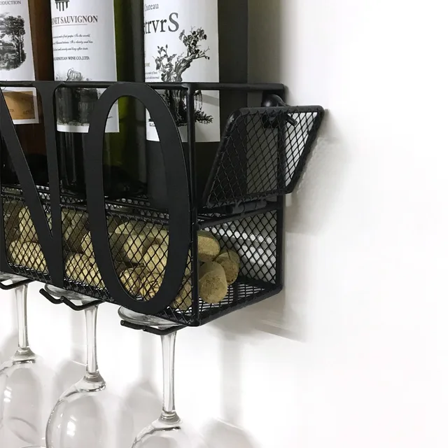 VINO Design Metal Wall Mounted Wine Rack with Cork Storage Stem Glasses Rack for Hanging Glasses Home Kitchen Decor AliExpress
