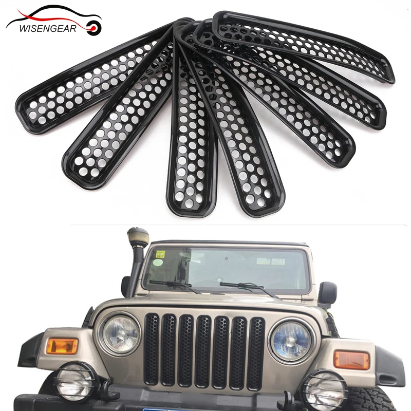 Гоночные грили для Jeep Wrangler 97 06 передняя Вентиляционная решетка бампер рамка