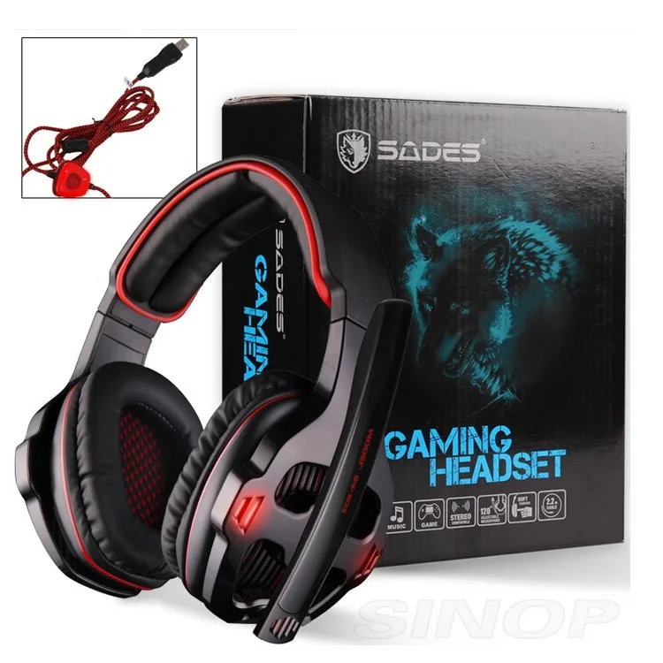 Sades SA-903 7.1 Surround Sound channel USB Gaming Headset Wired Headphone with Mic Volume Control Noise Cancelling Mic Earphone (13)