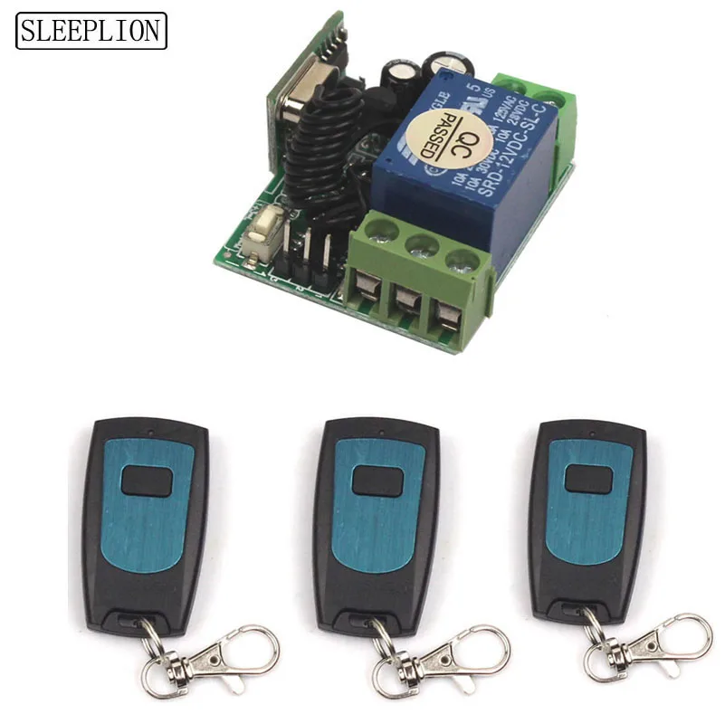 Remote Control Gate Wireless Remote Control Switch 10A Relay DC 12V 1 CH Channel 1CH Receiver Module +Transmitter (1)