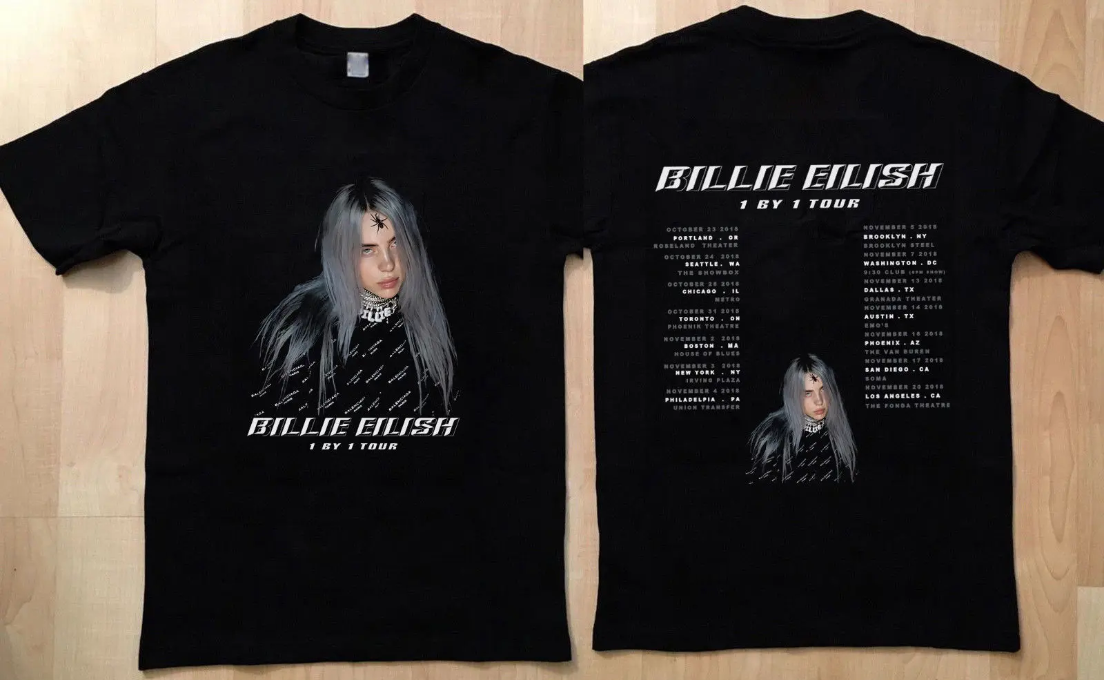 Новая футболка Billie Eilish 1 By 1 Tour 2018 летняя модная футболка с короткими рукавами