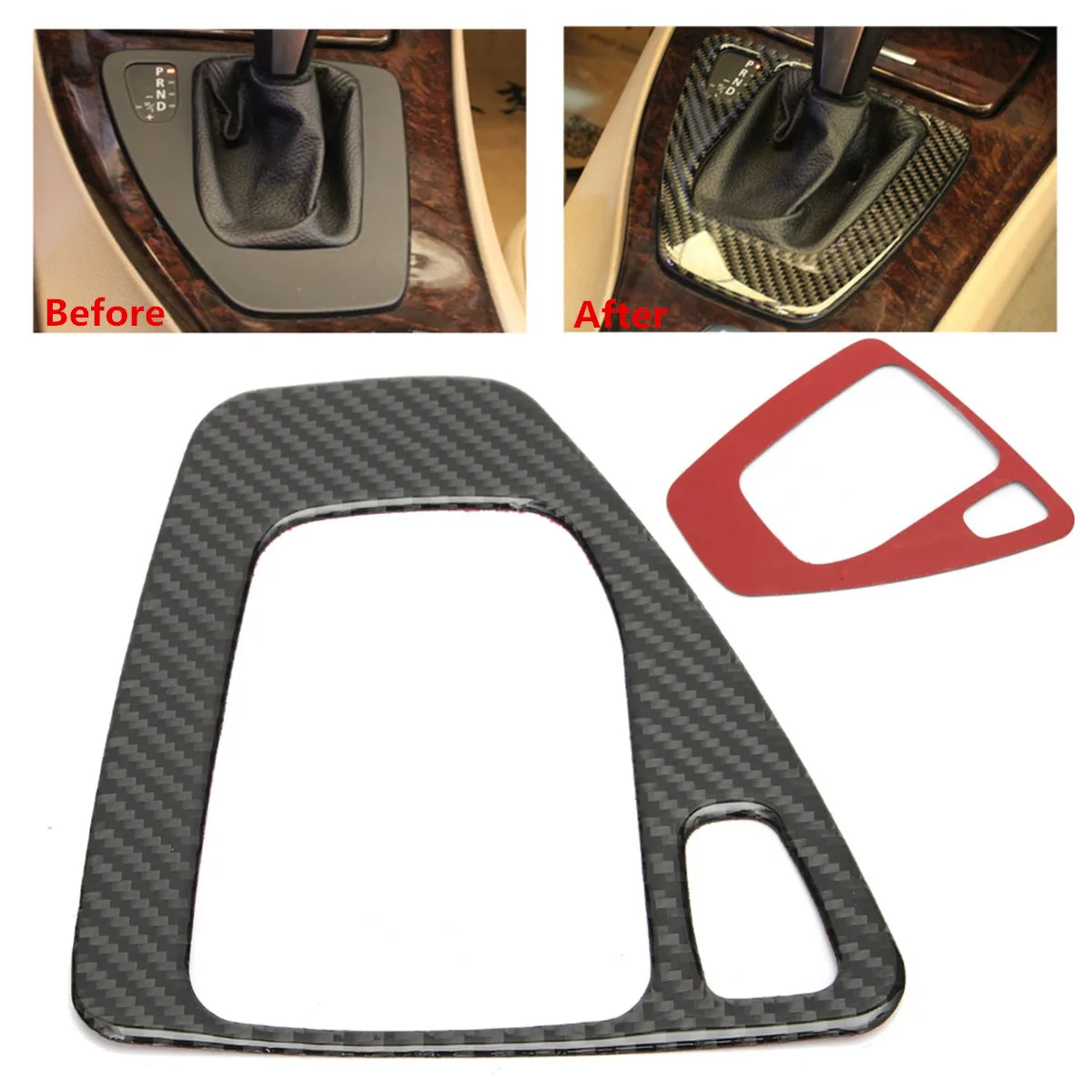 

3D Sticker Carbon Fiber Car Gear Shift Panel Surround Frame Decorative For BMW E90 E91 E92 E93 AT AUTOMATIC M