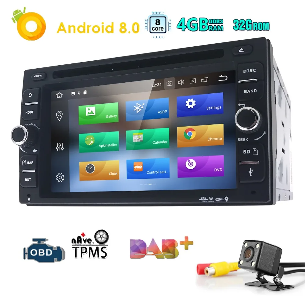 

8/OctaCore 6.2"2Din Android8.0 Car DVD Radio Multimedia Player Universal GPS Navigation autoradio Stereo Audio SWC BT CAM 4G+32G