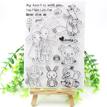 

YPP CRAFT Cute Rabbit Transparent Clear Silicone Stamp/Seal for DIY scrapbooking/photo album Decorative clear stamp sheets 246