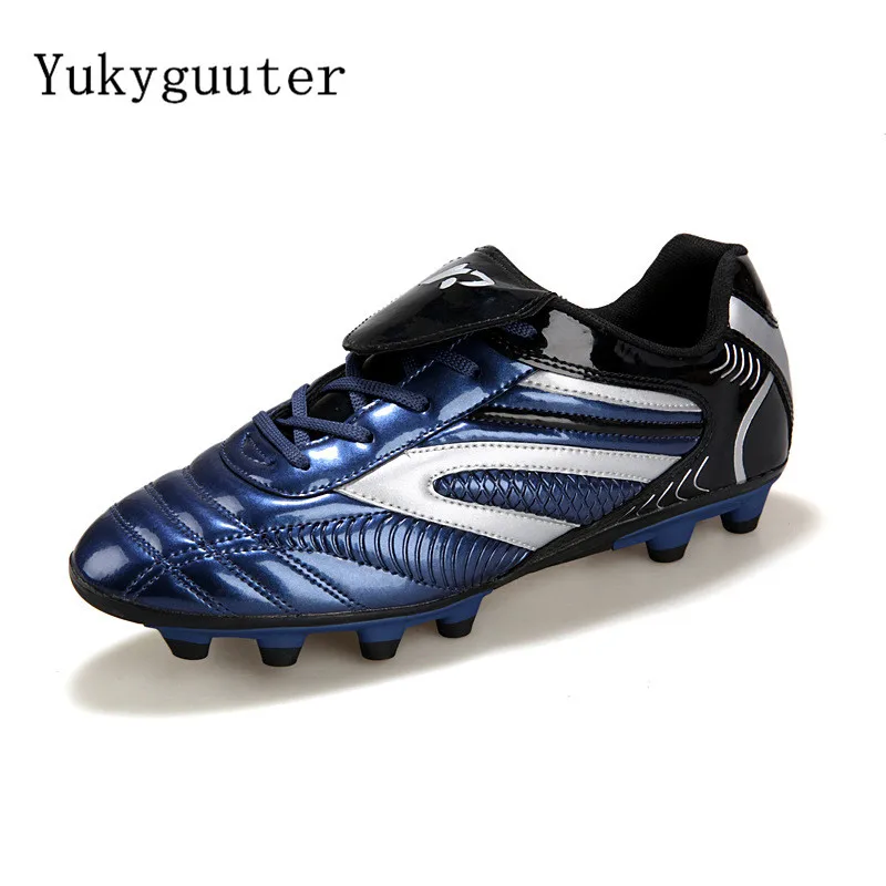 Goede Mannen Voetbal Laarzen Atletische Voetbal Schoenen 2018 Nieuwe Lederen Big Size Hoge Top Voetbal Schoenplaten Training Voetbal Sneaker