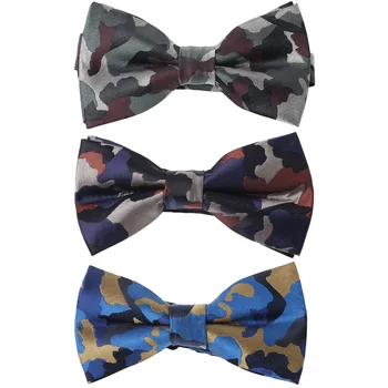 

Men Formal Camouflage Pattern Pre-tied Bow Ties Wedding Party Adjustable Bowtie QNTIE0092