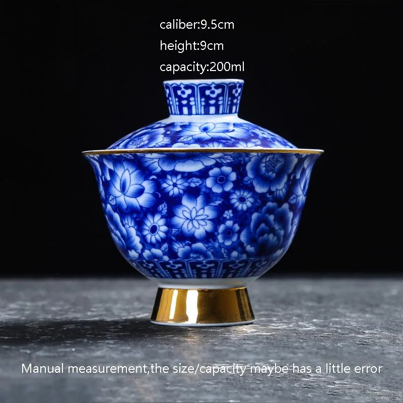 Китайский Стиль Керамика Gaiwan ручной росписью эмалью Цвет Посуда для напитков Винтаж Чай чаша домой Кунг-фу Чай комплект Чай чайник отправлен друг - Цвет: B