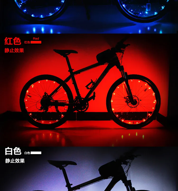 Cheap Colorful bicycle Motorcycle Bike Tyre Tire Wheel Lights 20 LED Flash Spoke Light Lamp Outdoor Cycling Lights SA-8 15