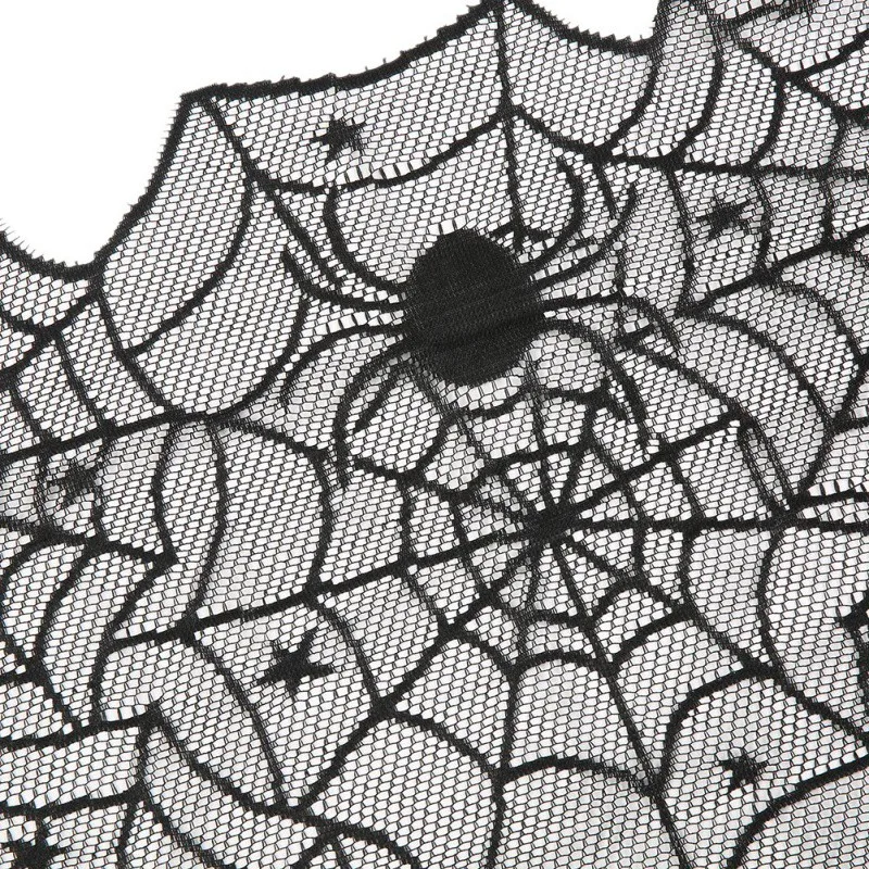 

Halloween Knitted Table Runner Lace Spider Web Design Tablecloth Table Flag Dinner Pad Home Textile 46x183cm