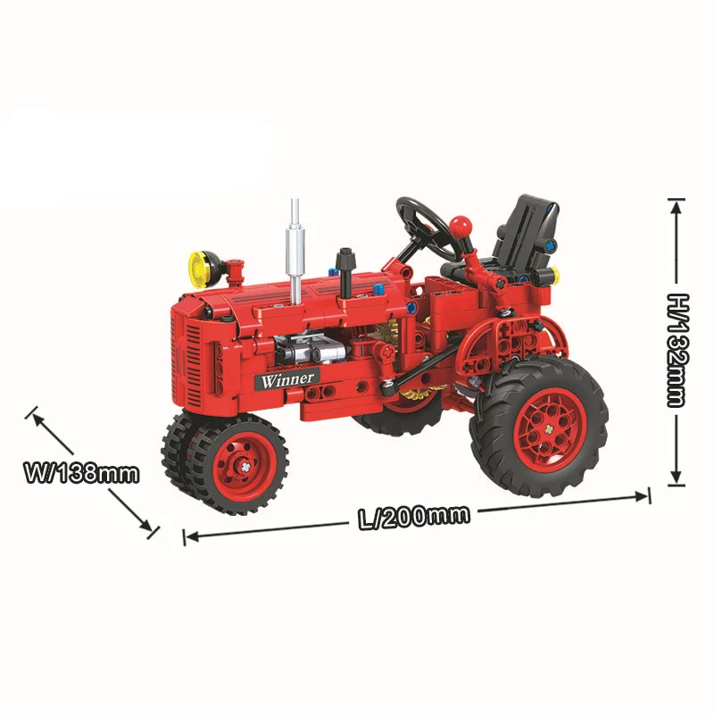 Cena Zwycięzca 7070 302 sztuk Technic klasyczny klasyczny stary ciągnik klocki do budowy DIY klocki edukacyjne dla dzieci zabawny prezent