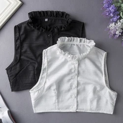 YSMILE Y Women Stand Fake Collar White Black Plaid Large Size Detachable Collar Female Shirt Blouse Remove Clothes Accessories