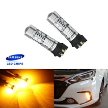 ANGRONG 2X Янтарный PW24W PWY24W samsung светодиодный фары дневного света для VW Golf VII Passat CC Volvo