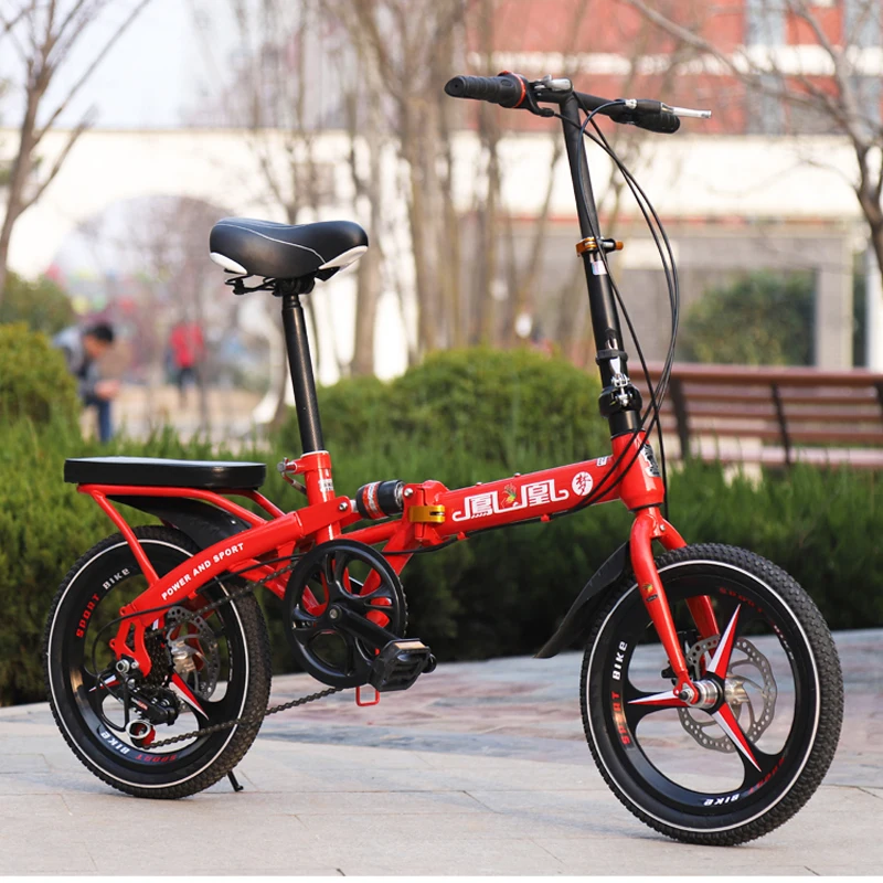 16/20 inch folding bike High quality folding men and women bicycle front and rear disc brakes 7 variable speed bike