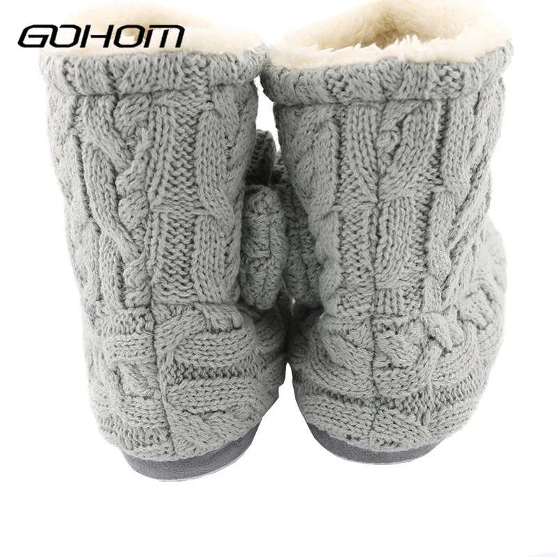 Home Boots Girl GreyPink Bow Decoration Winter Warm Footwear Soft Plush Nonslip Shoe Sapato Feminino Pantufa   (8)