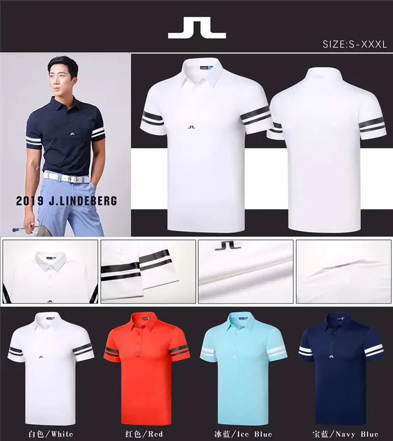 جديد رجل الرياضية قصيرة الأكمام JL الغولف تي شيرت 4 ألوان جولف الملابس S-XXL في اختيار الترفيه قميص جولف شحن مجاني