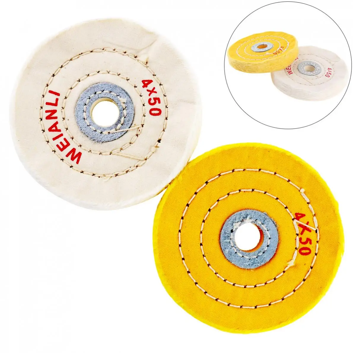 Sale 2pcs 4 Inch Cloth Buffing Polishing Wheel with 16mm Hole Diameter