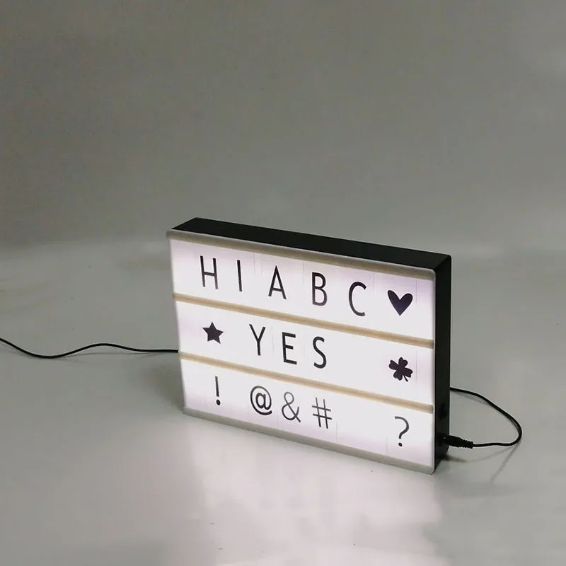 

Newest A5 Size LED Combination Light Box Night Lamp DIY Letters Cards USB Powered Cinema Lightbox