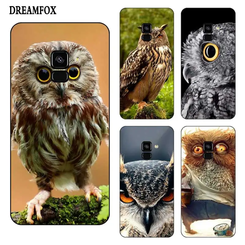 P159 Owl Cute Black Silicone Case Cover For Samsung Galaxy J2 J3 J4 J5 J6 J7 J8 Pro Plus Prime 2018 2017 |