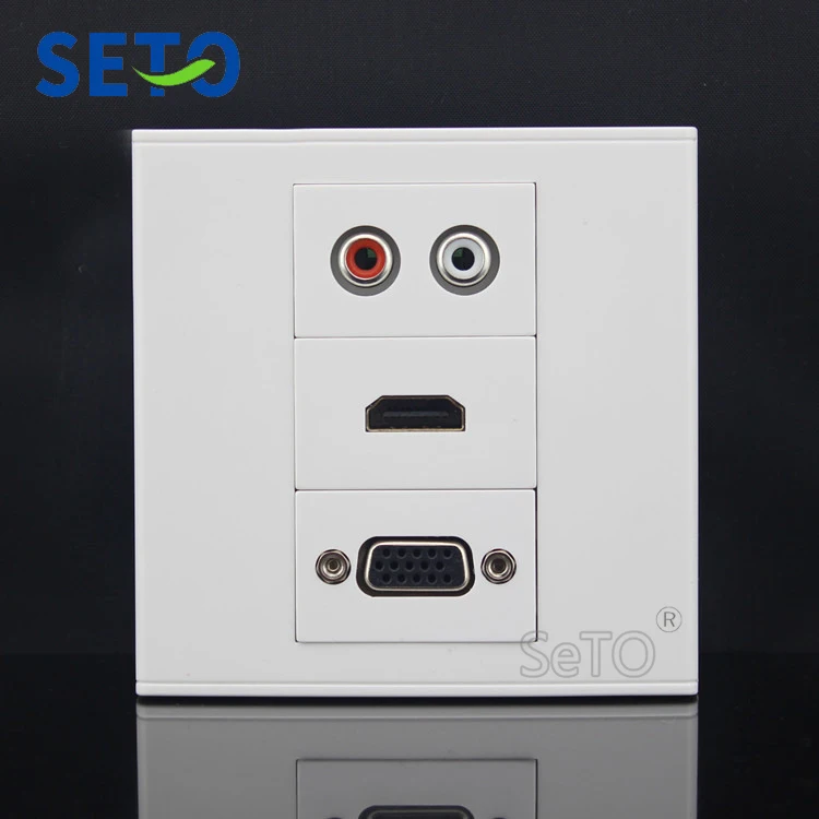 SeTo 86 Тип красный и белый аудио + HDMI VGA Разъем Панель настенная панель гнездо Keystone