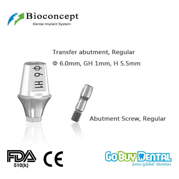 Osstem TSIII&Hiossen ETIII Compatible Hex Regular Transfer Abutment D6.0mm, gingival height 1mm, height 5.5mm(331310) Osstem TSIII&Hiossen ETIII Compatible Hex Regular Transfer Abutment D6.0mm, gingival height 1mm, height 5.5mm(331310)