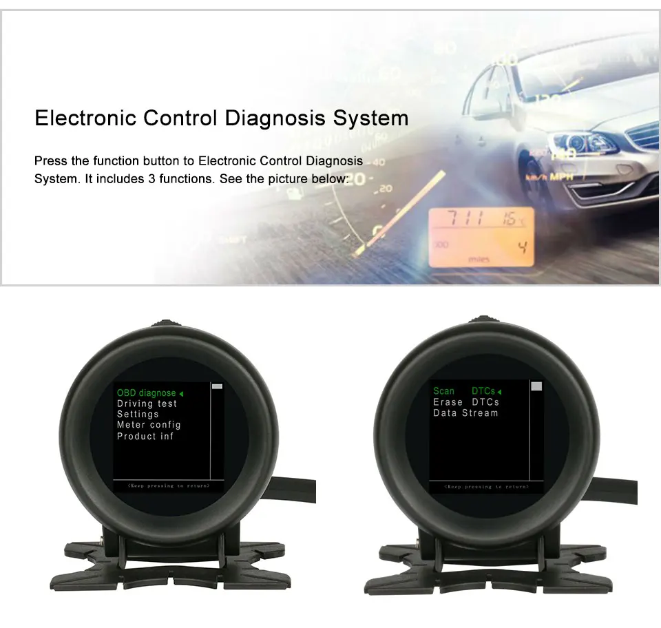 AUTOOL X60 HUD Дисплей автомобиля OBD манометр скорость температура воды цифровой
