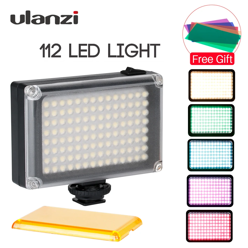 

112 LED Dimmable Video Light Lamp Rechargable Panal Light (White & Warm Light) for DSLR Camera Videolight Wedding Recording
