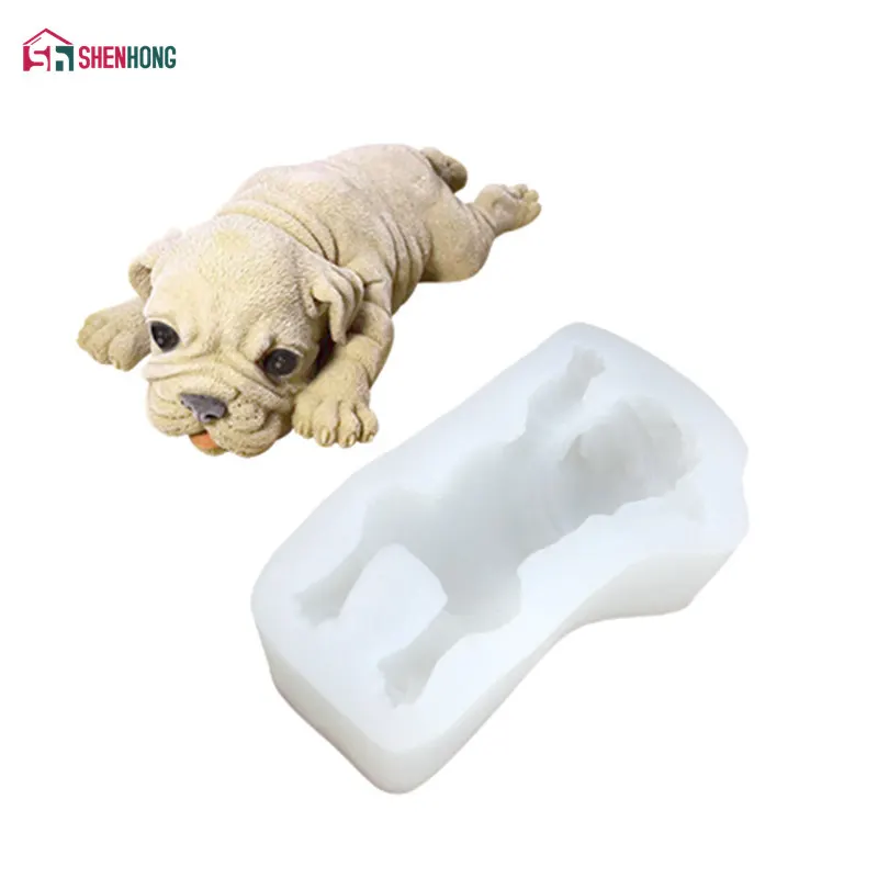 SHENHONG 4 Size Fondant Dog Silicone Cake Mold For Baking 3D PET Pastry