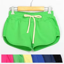 Женские спортивные шорты для фитнеса, эластичные, средняя талия, для бега, спортзала, йоги, дышащие, хлопковые шорты свободного кроя, спортивные шорты с завязками