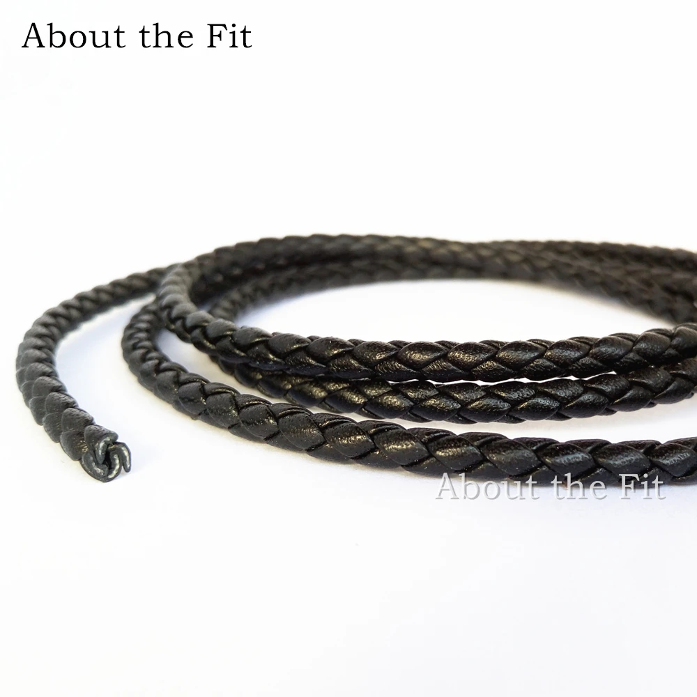 About The Fit 4mm 20meters Genuine Braided Leather Cord Nappa Cow