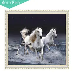 5D DIY картина, вышитая бисером прекрасно лошадь Алмазная вышивка Алмазная мозаика животного Home Decor 38x35 см
