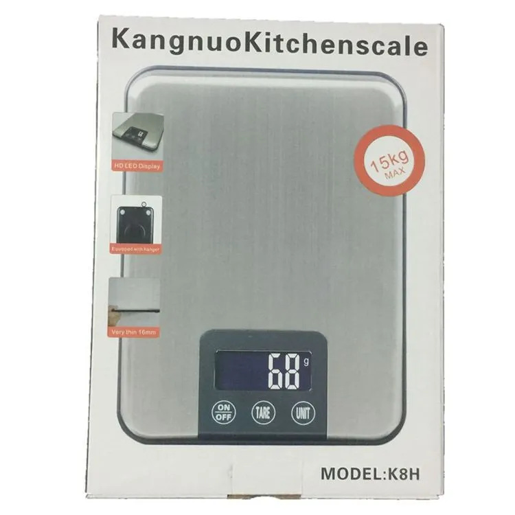 Balança digital para cozinha, grande, 15kg, 1g,