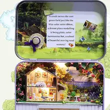 Миниатюрная жестяная коробка Кукольный домик с мебели, DIY Набор для кукольного домика игрушка для детского подарка, милая миниатюрная Новая Зеландия фермерская модель в коробке