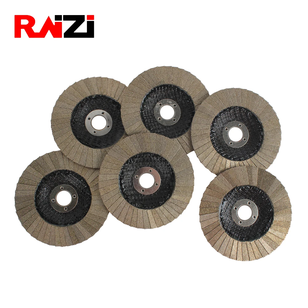 Raizi 4,5 inch Flap Cup Grinding Wheel Grit 60 Electroplated Diamond Disc For Concrete Stone