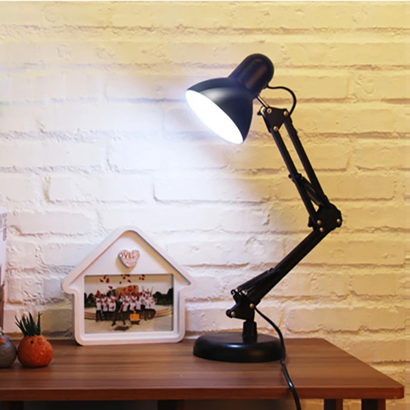 Long Swing Arm Adjustable Classic Desk Lamps E27 Led With Switch